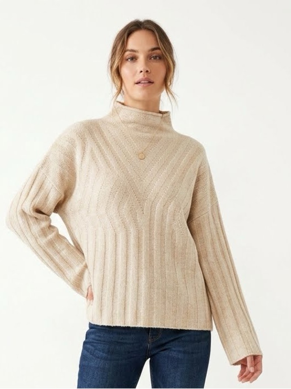 SOUTH MOON UNDER NEELY Cashmere Mock Sweater XS